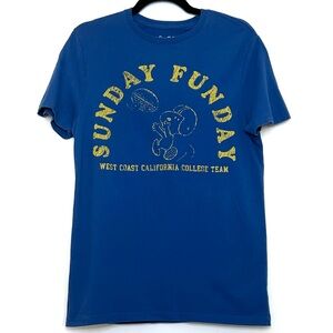 Men’s Blue Goodfellow & Co. Peanuts Graphic Football T-Shirt, Size S